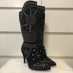 Olivia Miller Genevieve Studded Stiletto Boots